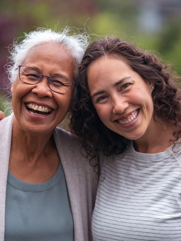 caregiver with senior woman