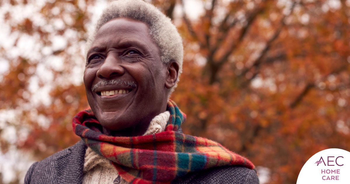 Senior home care helping a senior to manage seasonal depression.