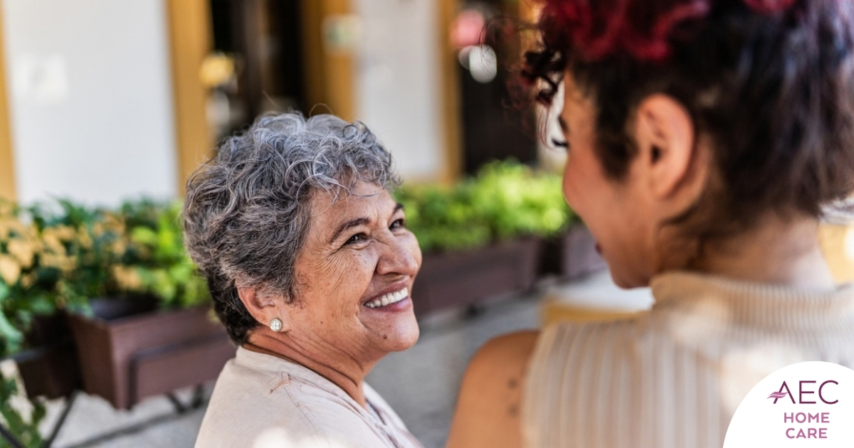 A senior benefits from healthy aging at home